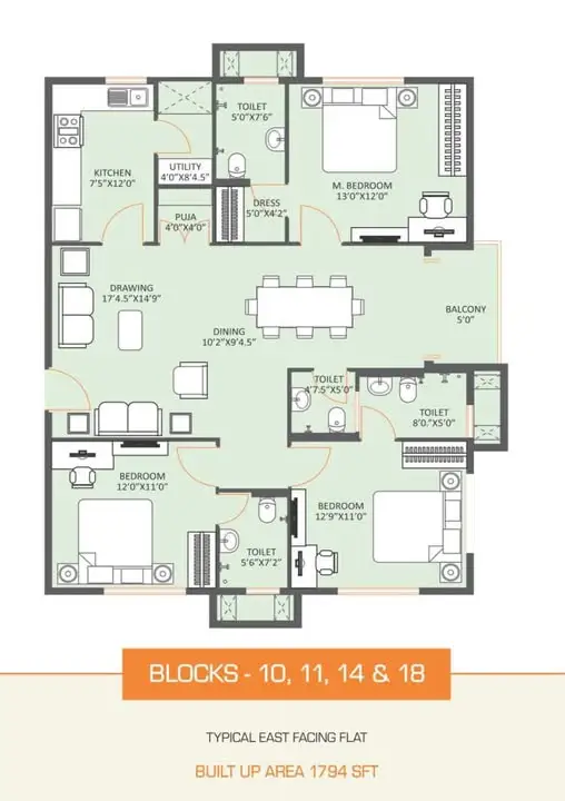 Private Room in 3 BHK in RDB Harmony